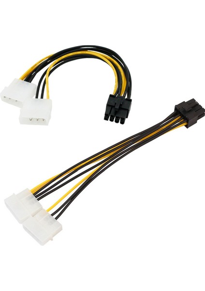 6 Inç 2 x Molex 4 Pin - 8-Pin Pcı Express Ekran Kartı Pci-E Atx Psu Güç Dönüştürücü Kablosu - Molex - Pcie 8 Pin Adaptör (Yurt Dışından)