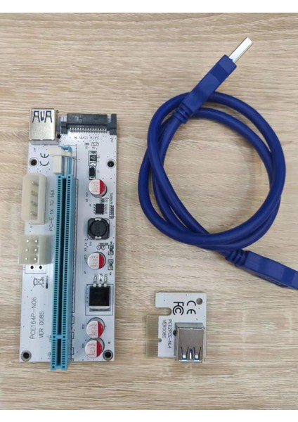 Yükseltici Kart 008S VER008S 3 In 1 Molex 4pin Sata 6pın Pcıe Pcı-E Pcı Express Adaptörü 1x 16X Usb3.0 Genişletici Madencilik Madenci (Yurt Dışından)