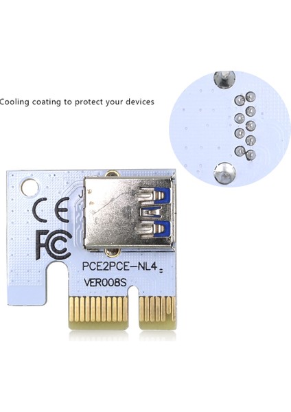 Yükseltici Kart 008S VER008S 3 In 1 Molex 4pin Sata 6pın Pcıe Pcı-E Pcı Express Adaptörü 1x 16X Usb3.0 Genişletici Madencilik Madenci (Yurt Dışından)