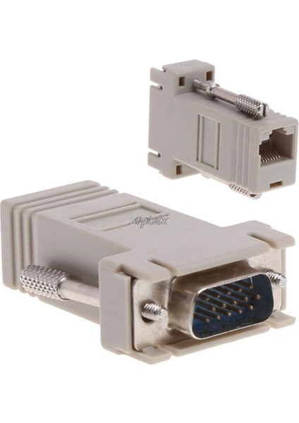 VGA Genişletici Erkek Lan Cat5 CAT5E/6 RJ45 Ethernet Dişi Dönüştürücü Adaptör Z09 Bırak Gemi (Yurt Dışından)