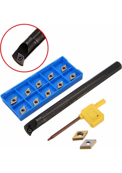 12 Adet DCMT0702 Karbür Uçlar + S12M-SDUCR07 Sıkıcı Bar 150MM Anahtarı ile Cnc Torna Iç Torna Araçları (Yurt Dışından)