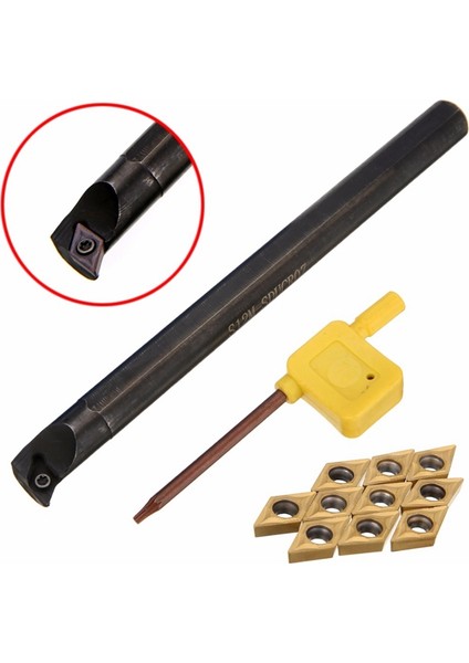 12 Adet DCMT0702 Karbür Uçlar + S12M-SDUCR07 Sıkıcı Bar 150MM Anahtarı ile Cnc Torna Iç Torna Araçları (Yurt Dışından)