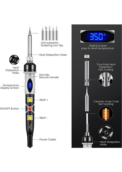 80W Elektrikli Havya Dijital Dahili Termal Aletler Abd Tak (Yurt Dışından) fiyatları