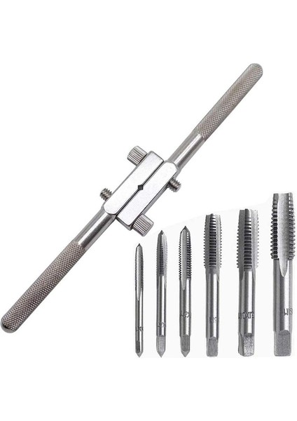 Bradoo-7 Adet 7.7 Inç Uzun T-Kolu Cırcır Musluk Tutucu Ayarlama ve Anahtarı M4-M12 Makine Vidası Konu Metrik Fiş Dokunun (Yurt Dışından)