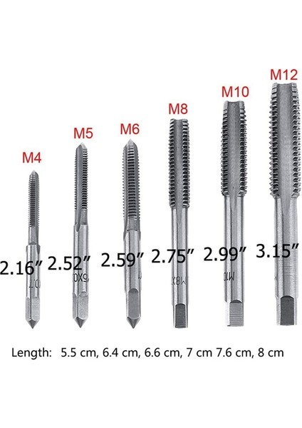 Bradoo-7 Adet 7.7 Inç Uzun T-Kolu Cırcır Musluk Tutucu Ayarlama ve Anahtarı M4-M12 Makine Vidası Konu Metrik Fiş Dokunun (Yurt Dışından)