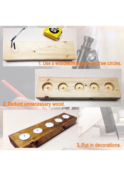 Ağaçkakan Aletleri-1 x Çok Fonksiyonlu Çizim Aracı 1 x Inşaat Kalemi 6 x Kalem Yedekleri (2 Sarı 2 Kırmızı 2 Siyah)-Siyah (Yurt Dışından) fırsatları