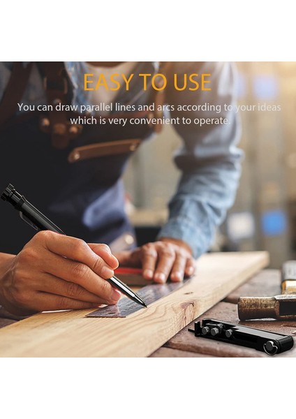 Ağaçkakan Aletleri-1 x Çok Fonksiyonlu Çizim Aracı 1 x Inşaat Kalemi 6 x Kalem Yedekleri (2 Sarı 2 Kırmızı 2 Siyah)-Siyah (Yurt Dışından) indirimleri