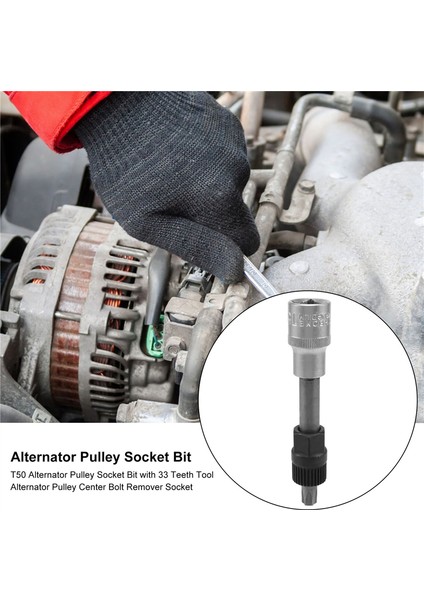 Flyeer T50 Alternatör Kasnağı Soket Ucu 33 Diş Aracı Alternatör Kasnağı Merkezi Cıvata Sökücü Soket (Yurt Dışından)