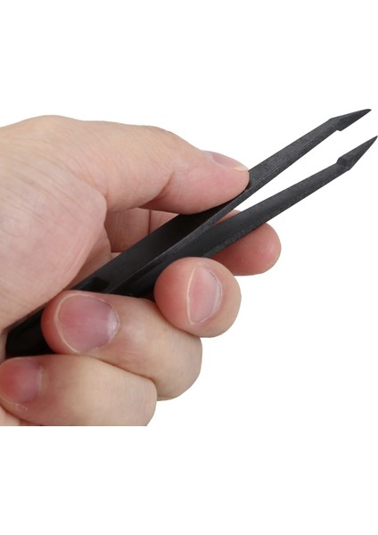 Hyqzltca 40 Adet Siyah Plastik Uç Başlıklı Anti Statik Cımbız 12CM Uzunluk (Yurt Dışından)