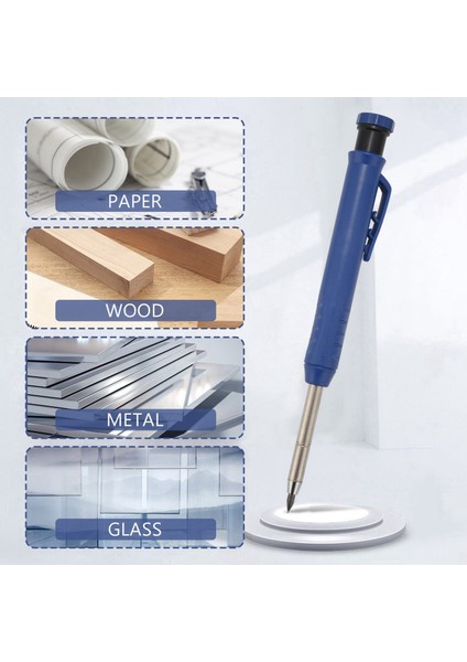 Carpenter Scriber-3 x Mavi Ahşap Işleme Kalemi 3 Kutu x Kırmızı Yedekler-Mavi (Yurt Dışından)