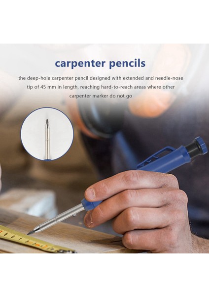 Carpenter Scriber-3 x Mavi Ahşap Işleme Kalemi 3 Kutu x Kırmızı Yedekler-Mavi (Yurt Dışından)