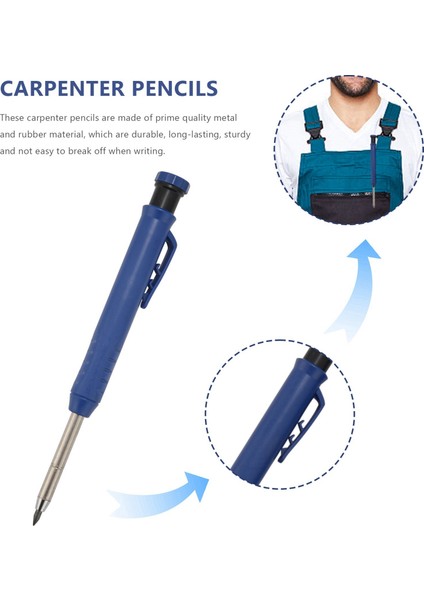 Carpenter Scriber-3 x Mavi Ahşap Işleme Kalemi 3 Kutu x Kırmızı Yedekler-Mavi (Yurt Dışından)