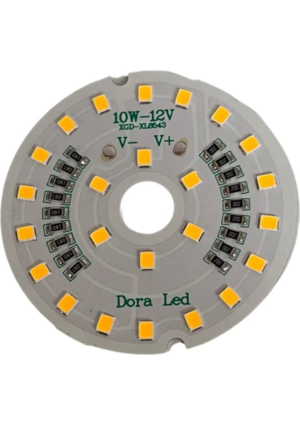 Dora Led 12Volt 10Watt Smd 5630 Ledli Led Modül Gün Işığı 10mm Delik Çaplı 12V 10W Avize Ledi 56mm