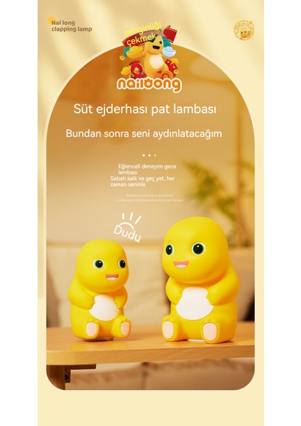 Silikon Süt Ejderha Pat Işık Gece Lambası (Yurt Dışından)