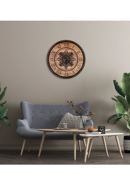 Dekoratif 45 cm Ahşap Duvar Saati-157 modelleri