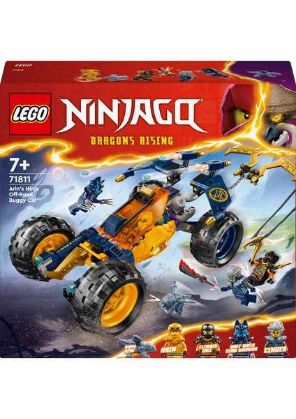 NINJAGO® Arin’in Ninja Arazi Buggy Arabası 71811 - 7 Yaş ve Üzeri Çocuklar için 3 Ninja Minifigürü İçeren Yaratıcı Oyuncak Yapım Seti (267 Parça)