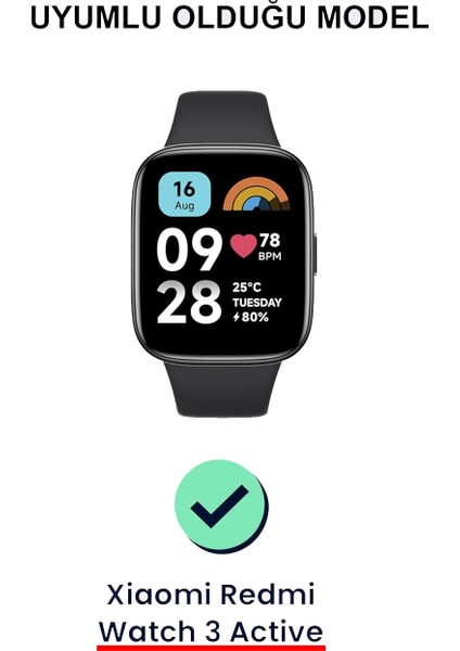 Xiaomi Redmi Watch 3 Active 1.83" Ekran Koruyucu 3D Kavisli Full Kaplama Pmma