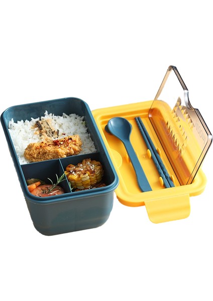 Mikrodalga Fırın Japon Tarzı Taşınabilir Plastik Üç Izgara Öğle Yemeği Kutusu Öğrenci Öğle Yemeği Kutusu (Yurt Dışından)