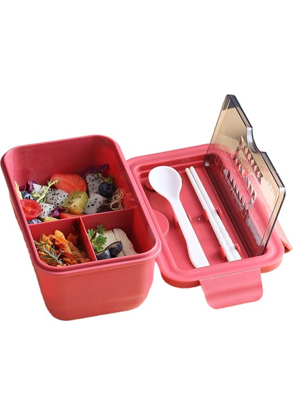 Mikrodalga Fırın Japon Tarzı Taşınabilir Plastik Üç Izgara Öğle Yemeği Kutusu Öğrenci Öğle Yemeği Kutusu (Yurt Dışından)