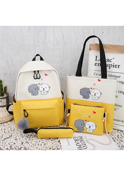 Okul Çantası Ilköğretim Okulu Dört Parça Seti 2022 Yeni Kampüs Sırt Çantası Hafif Sınıf Ders Çantası Kalem Çantası (Yurt Dışından) modelleri