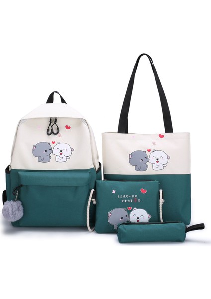 Okul Çantası Ilköğretim Okulu Dört Parça Seti 2022 Yeni Kampüs Sırt Çantası Hafif Sınıf Ders Çantası Kalem Çantası (Yurt Dışından)