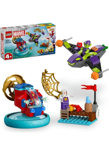 4+ Spidey Green Goblin’e Karşı 10793 - 4 Yaş ve Üzeri Çocuklar için Marvel Örümcek Adam ve Green Goblin Minifigürleri İçeren Yaratıcı Oyuncak Yapım Seti (84 Parça)