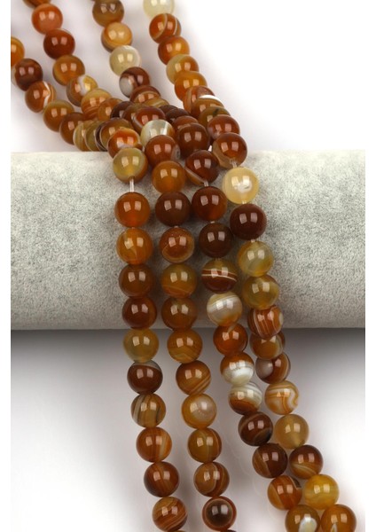 Madagaskar Akik Doğal Taş Dizi 10 mm Küre Kesim