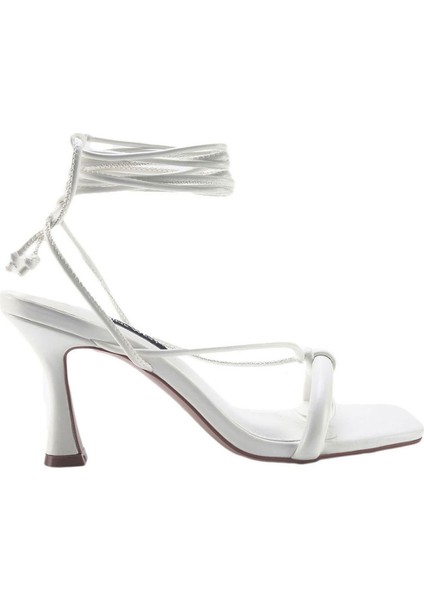 Pemres 3fx Beyaz Kadın Topuklu Sandalet