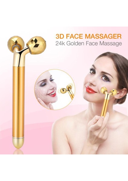 24K Altın Elektrikli Yüz Masajı Y Şeklinde Yüz Mikro Akım Masaj Rulosunu Sıkın (Yurt Dışından)