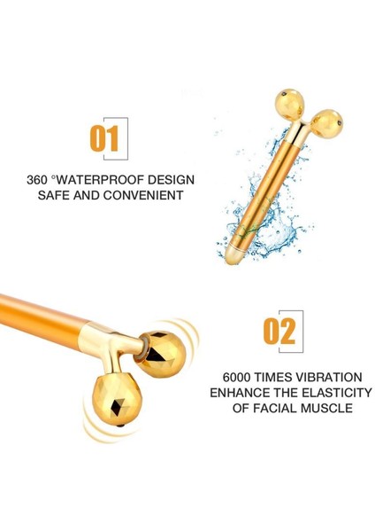 24K Altın Elektrikli Yüz Masajı Y Şeklinde Yüz Mikro Akım Masaj Rulosunu Sıkın (Yurt Dışından) indirimleri