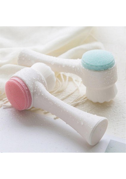 3D Yüz Temizleme Masaj Fırçaları Yüz Yıkama Ürünü Cilt Bakımı Aracı Çift Taraflı Silikon Yüz Temizleme Fırçası Taşınabilir (Yurt Dışından)