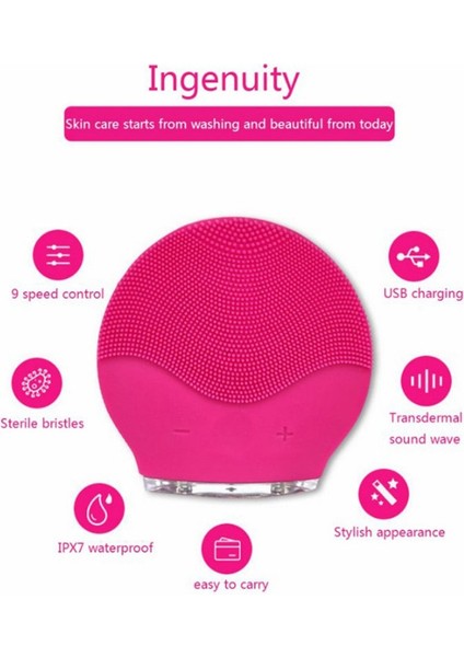 Su Geçirmez Silikon Yüz Temizleme Fırçası Elektrikli Temizleme Aleti Kırmızı Gül (Yurt Dışından) indirimleri
