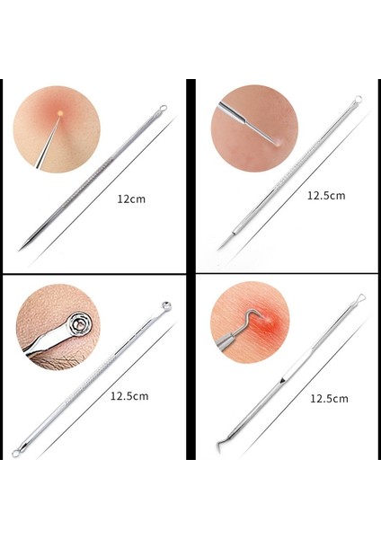 4 Adet/takım Akne Kaldırma Iğnesi Paslanmaz Çelik Sivilce Siyah Nokta Remover Aracı Leke Yüz Cilt Bakımı Güzellik Yüz Gözenek Temizleyici (Yurt Dışından)