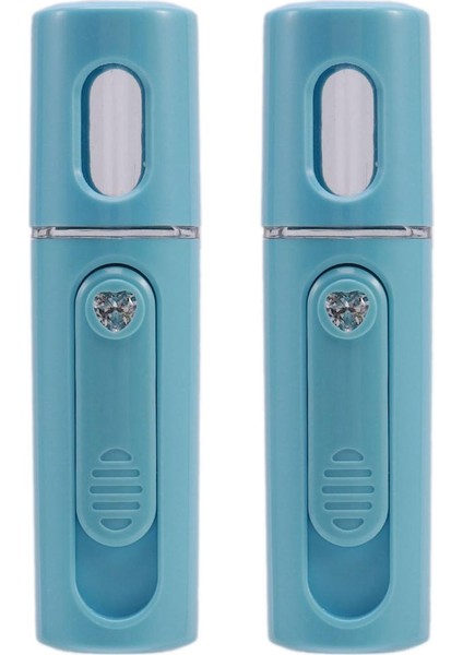 2x Yüz Buhar Makinesi Nano Buhar Makinesi Kullanışlı Mister Yüz Sis Spreyi Nem Yüz Püskürtücü Şarj Edilebilir (Mavi) (Yurt Dışından)