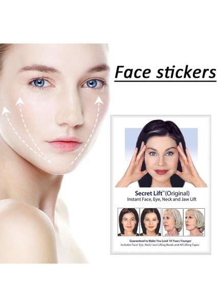 2019 40 Adet Yüz Germe Etiket Yüz Germe Bandı Görünmez Yüz Etiket Esneklik Şeffaf Yapışkan Bant (Yurt Dışından) fiyatları