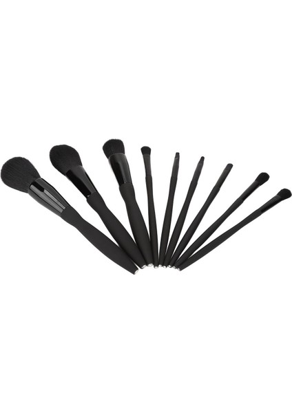Hao Kan 9 Adet Makyaj Fırça Seti Yumuşak Çalı Komple Siyah Kozmetik Aracı Acemi Kadınlar Için (Yurt Dışından)