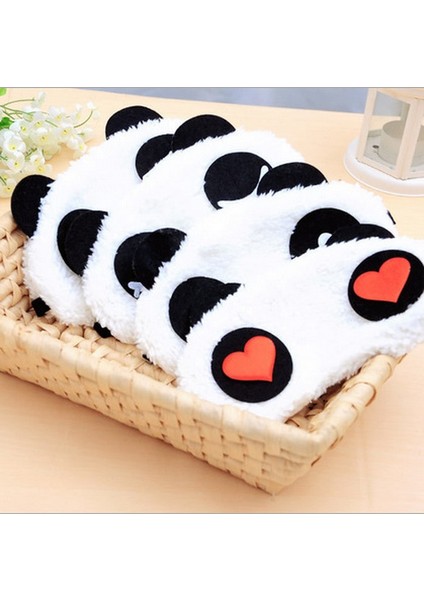 1Pc Sevimli Yüz Beyaz Panda Göz Maskesi Siperliği Gölgeleme Uyku Pamuk Gözlük Göz Maskesi Uyku Maskesi Göz Kapağı （B） (Yurt Dışından) modelleri