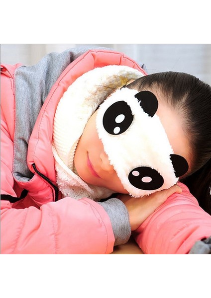 1Pc Sevimli Yüz Beyaz Panda Göz Maskesi Siperliği Gölgeleme Uyku Pamuk Gözlük Göz Maskesi Uyku Maskesi Göz Kapağı （B） (Yurt Dışından) indirimleri