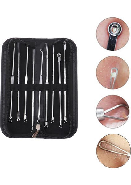 9 Adet Yüz Iğneler Komedon Temizleme Kiti Çift Kafa Yüz Bakımı Aracı (Yurt Dışından)