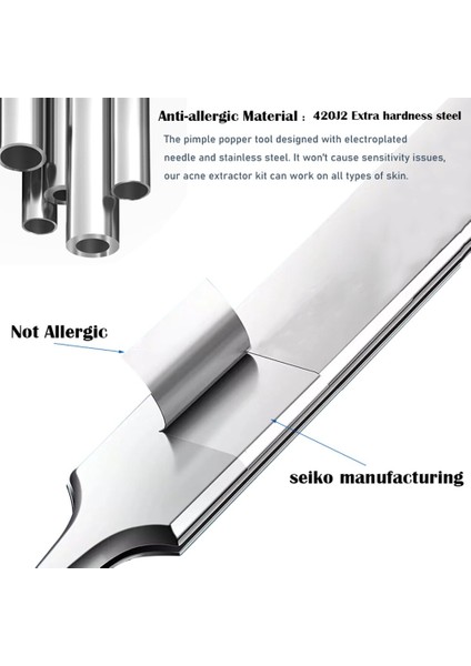 8/11 Adet Paslanmaz Çelik Kiti Iğneler Kozmetik Yüz Temizleme Aracı (Yurt Dışından) fırsatları