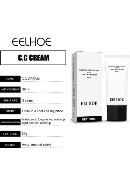 Cc Cream Soft Makyaj Astarı Krem Nemlendirici Makyaj Fondötenleri Doğal Renk (Yurt Dışından) indirimleri