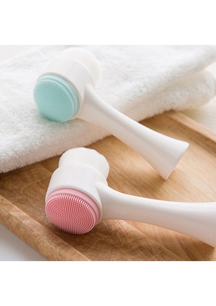 Çift Taraflı Silikon Yüz Temizleyici Yıkama Fırçası Yumuşak Hafif Fiber Yüz Temizleme - Pembe Dalgacık Noktası (Yurt Dışından) fiyatları