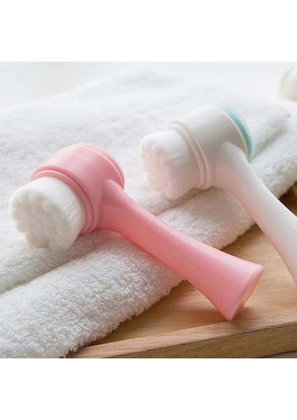 Çift Taraflı Silikon Yüz Temizleyici Yıkama Fırçası Yumuşak Hafif Fiber Yüz Temizleme - Pembe Dalgacık Noktası (Yurt Dışından) indirimleri