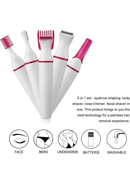 In 1 Elektriklişarj Edilebilir Kadın Tıraş Makinesi Epilatör (Yurt Dışından)
