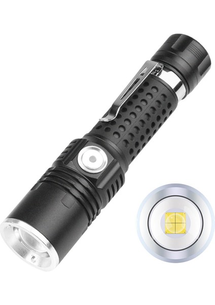 Taşınabilir XHP50 LED Güçlü El Feneri 18650 Şarj Edilebilir El Feneri USB El Feneri XHP50 LED Fener (Yurt Dışından)