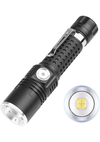 Taşınabilir XHP50 LED Güçlü El Feneri 18650 Şarj Edilebilir El Feneri USB El Feneri XHP50 LED Fener (Yurt Dışından)