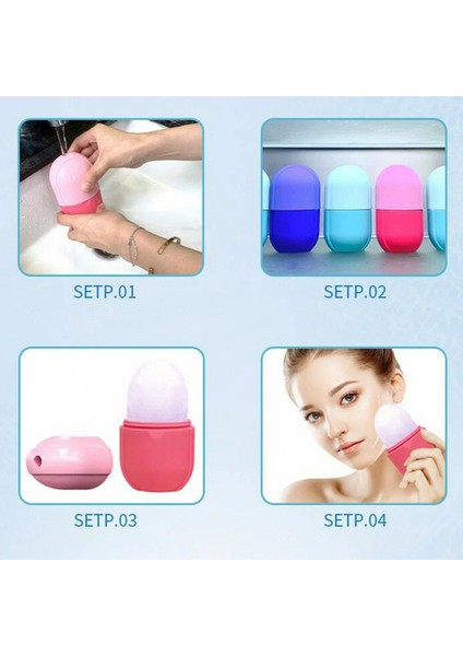 Yüz Buz Masajı Bardak Silindirler Silikon Kapsül Masajı Kas Terapisi Için Gök Mavisi + Açık Mavi (Yurt Dışından) fırsatları