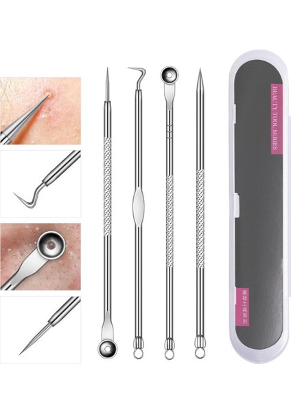 4 Adet/Takım Paslanmaz Çelik Iğneler Seti Yüz Temizleyici (Yurt Dışından)