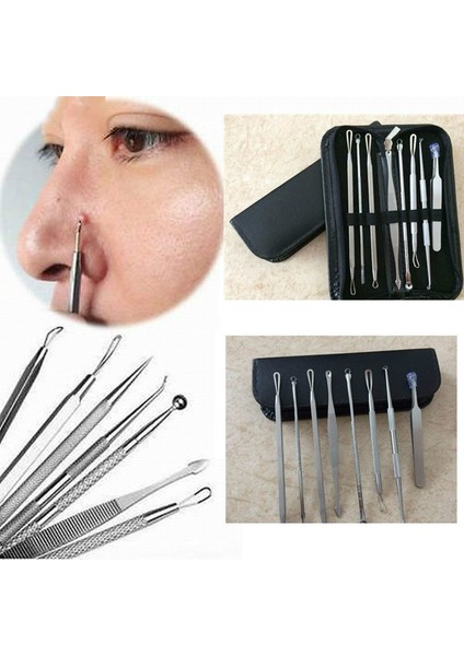 7/8 Adet Paslanmaz Çelik Komedonyüz Alet Kiti Pembe Çanta İle 8 Adet (Pembe Çanta İle 8 Adet) (Yurt Dışından) modelleri