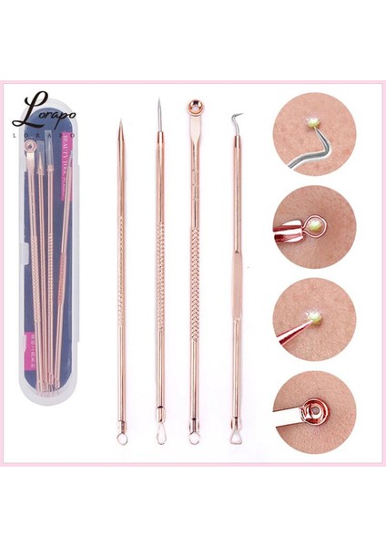 4 Parça Yüz Bakımı Temizleme Paslanmaz Çelik Iğne Aracı (Yurt Dışından)